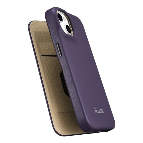 Skórzane etui iPhone 14 Plus z klapką magnetyczne MagSafe CE Premium Leather fioletowy ICARER Skórzane etui iPhone 14 Plus z klapką magnetyczne MagSafe CE Premium Leather fioletowy ICARER