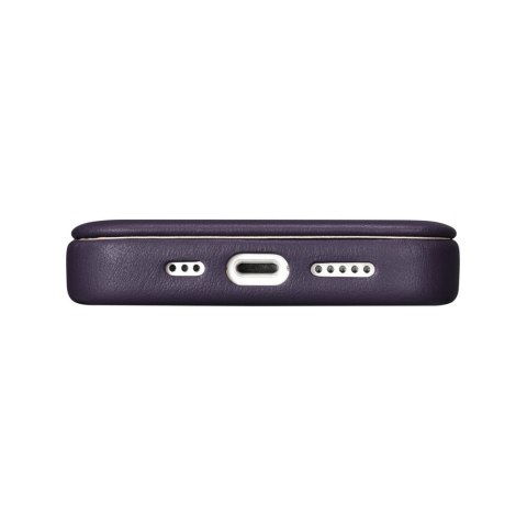 Skórzane etui iPhone 14 Plus z klapką magnetyczne MagSafe CE Premium Leather fioletowy ICARER Skórzane etui iPhone 14 Plus z klapką magnetyczne MagSafe CE Premium Leather fioletowy ICARER
