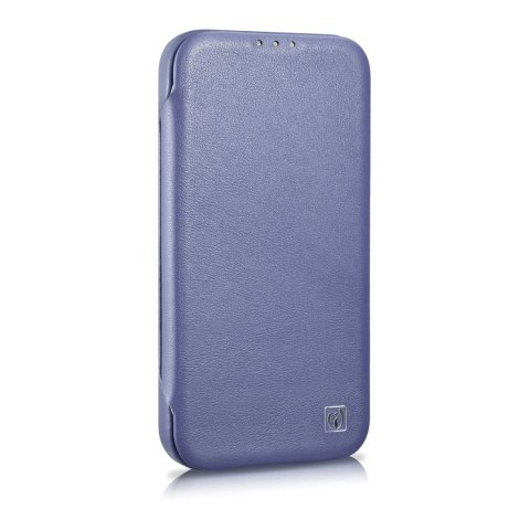 Skórzane etui iPhone 14 Plus z klapką magnetyczne MagSafe CE Premium Leather jasno fioletowy ICARER Skórzane etui iPhone 14 Plus z klapką magnetyczne MagSafe CE Premium Leather jasno fioletowy ICARER