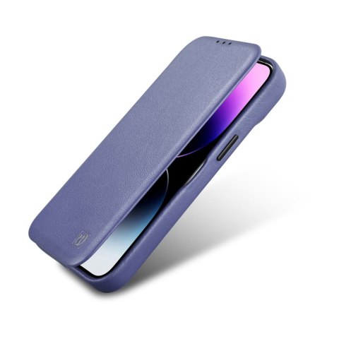 Skórzane etui iPhone 14 Plus z klapką magnetyczne MagSafe CE Premium Leather jasno fioletowy ICARER Skórzane etui iPhone 14 Plus z klapką magnetyczne MagSafe CE Premium Leather jasno fioletowy ICARER