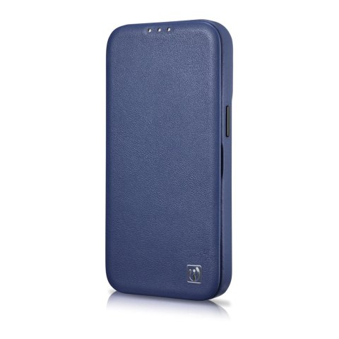 Skórzane etui iPhone 14 Plus z klapką magnetyczne MagSafe CE Premium Leather niebieski ICARER Skórzane etui iPhone 14 Plus z klapką magnetyczne MagSafe CE Premium Leather niebieski ICARER