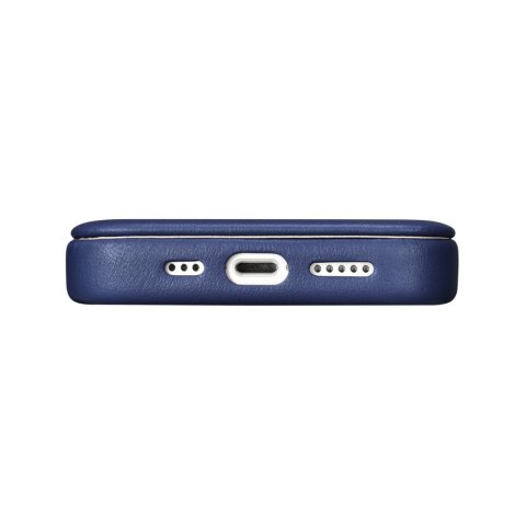 Skórzane etui iPhone 14 Plus z klapką magnetyczne MagSafe CE Premium Leather niebieski ICARER Skórzane etui iPhone 14 Plus z klapką magnetyczne MagSafe CE Premium Leather niebieski ICARER