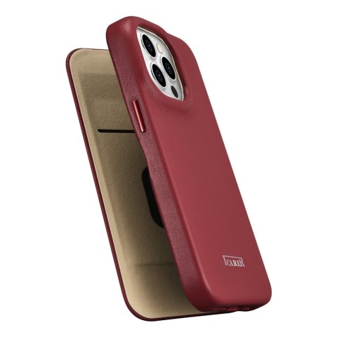 Skórzane etui iPhone 14 Pro Max z klapką magnetyczne MagSafe CE Premium Leather bordowy ICARER Skórzane etui iPhone 14 Pro Max z klapką magnetyczne MagSafe CE Premium Leather bordowy ICARER