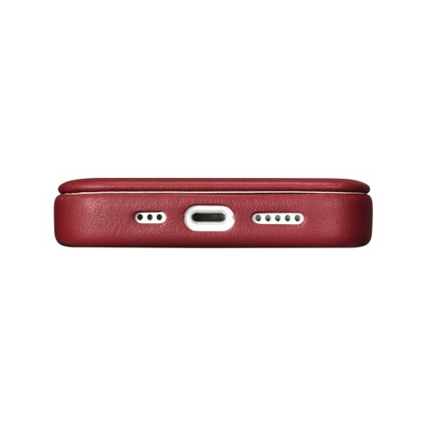Skórzane etui iPhone 14 Pro Max z klapką magnetyczne MagSafe CE Premium Leather bordowy ICARER Skórzane etui iPhone 14 Pro Max z klapką magnetyczne MagSafe CE Premium Leather bordowy ICARER