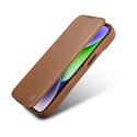 Skórzane etui iPhone 14 Pro Max z klapką magnetyczne MagSafe CE Premium Leather jasny brąz ICARER
