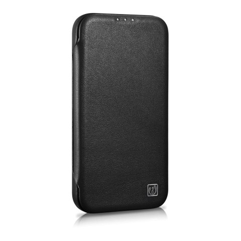 Skórzane etui iPhone 14 Pro z klapką magnetyczne MagSafe CE Premium Leather czarny ICARER Skórzane etui iPhone 14 Pro z klapką magnetyczne MagSafe CE Premium Leather czarny ICARER