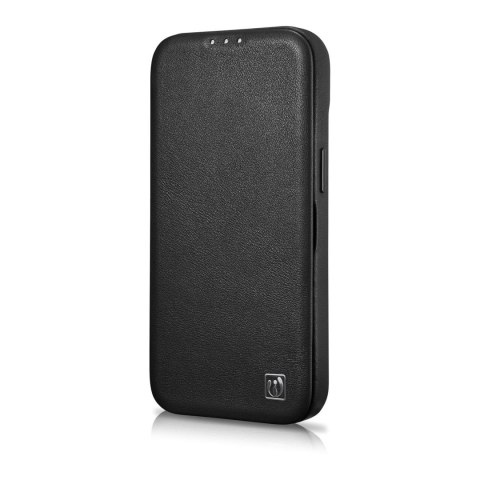 Skórzane etui iPhone 14 Pro z klapką magnetyczne MagSafe CE Premium Leather czarny ICARER Skórzane etui iPhone 14 Pro z klapką magnetyczne MagSafe CE Premium Leather czarny ICARER