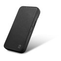 Skórzane etui iPhone 14 Pro z klapką magnetyczne MagSafe CE Premium Leather czarny ICARER
