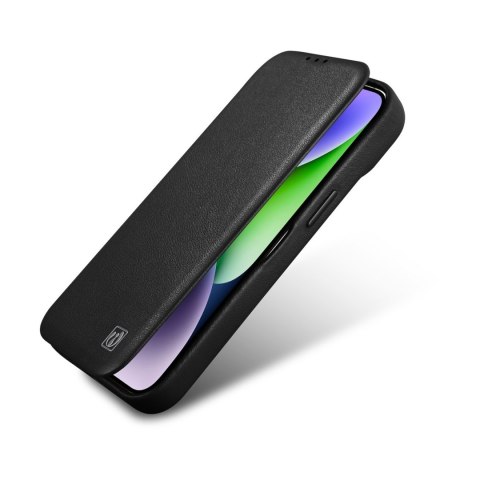 Skórzane etui iPhone 14 Pro z klapką magnetyczne MagSafe CE Premium Leather czarny ICARER Skórzane etui iPhone 14 Pro z klapką magnetyczne MagSafe CE Premium Leather czarny ICARER