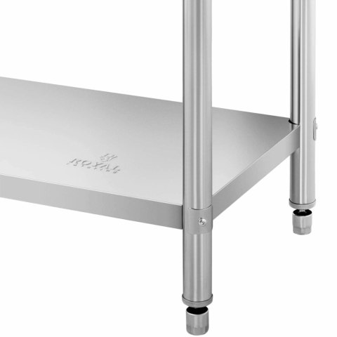 Stół blat roboczy stalowy nierdzewny przyścienny z rantem 2 półki 100 x 60 cm Royal Catering Stół blat roboczy stalowy nierdzewny przyścienny z rantem 2 półki 100 x 60 cm Royal Catering