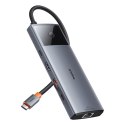 11w1 HUB Adapter USB-C do USB-C PD USB-C 3x USB-A HDMI AUX RJ-45 SD TF szary BASEUS