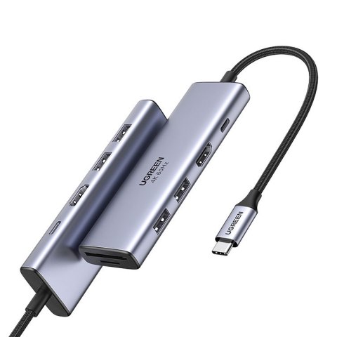 6w1 wielofunkcyjny HUB USB-C - 2x USB HDMI 4K czytnik kart SD i TF USB-C PD 100W szary UGREEN 6w1 wielofunkcyjny HUB USB-C - 2x USB HDMI 4K czytnik kart SD i TF USB-C PD 100W szary UGREEN