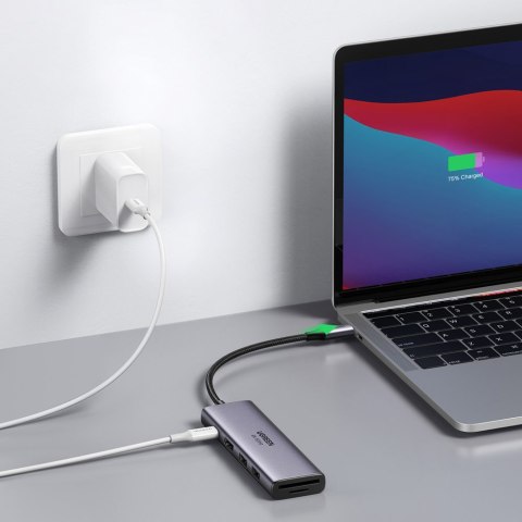 6w1 wielofunkcyjny HUB USB-C - 2x USB HDMI 4K czytnik kart SD i TF USB-C PD 100W szary UGREEN 6w1 wielofunkcyjny HUB USB-C - 2x USB HDMI 4K czytnik kart SD i TF USB-C PD 100W szary UGREEN