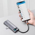 7w1 HUB Adapter Metal Gleam Series USB-C do USB-C PD 3x USB-A HDMI SD TF szary BASEUS