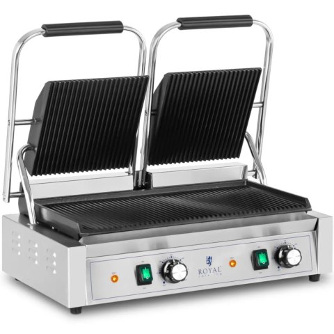 Grill kontaktowy podwójny dwustronny ryflowany 3600 W Royal Catering Grill kontaktowy podwójny dwustronny ryflowany 3600 W Royal Catering