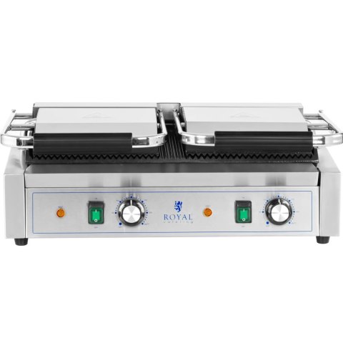 Grill kontaktowy podwójny dwustronny ryflowany 3600 W Royal Catering Grill kontaktowy podwójny dwustronny ryflowany 3600 W Royal Catering