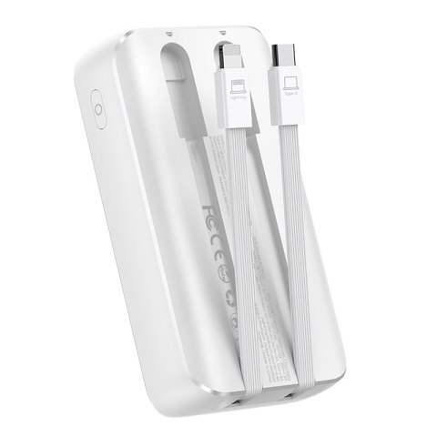 Mini powerbank 10000mAh z wbudowanymi kablami JR-PBC06 30W biały JOYROOM Mini powerbank 10000mAh z wbudowanymi kablami JR-PBC06 30W biały JOYROOM
