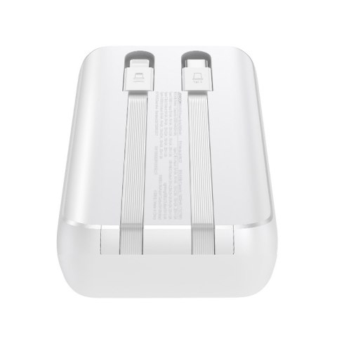 Mini powerbank 10000mAh z wbudowanymi kablami JR-PBC06 30W biały JOYROOM Mini powerbank 10000mAh z wbudowanymi kablami JR-PBC06 30W biały JOYROOM
