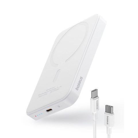 Mini powerbank 5000mAh 20W + kabel USB-C 20V / 3A biały BASEUS Mini powerbank 5000mAh 20W + kabel USB-C 20V / 3A biały BASEUS