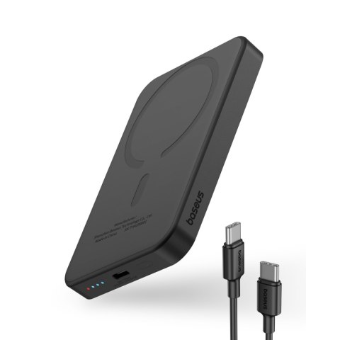 Mini powerbank 5000mAh 20W + kabel USB-C 20V / 3A czarny BASEUS Mini powerbank 5000mAh 20W + kabel USB-C 20V / 3A czarny BASEUS