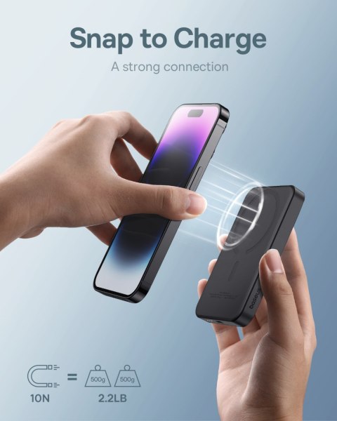 Mini powerbank 5000mAh 20W + kabel USB-C 20V / 3A czarny BASEUS Mini powerbank 5000mAh 20W + kabel USB-C 20V / 3A czarny BASEUS