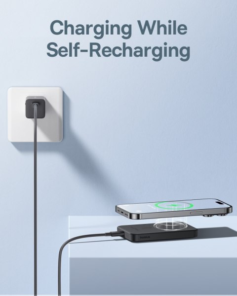 Mini powerbank 5000mAh 20W + kabel USB-C 20V / 3A czarny BASEUS Mini powerbank 5000mAh 20W + kabel USB-C 20V / 3A czarny BASEUS
