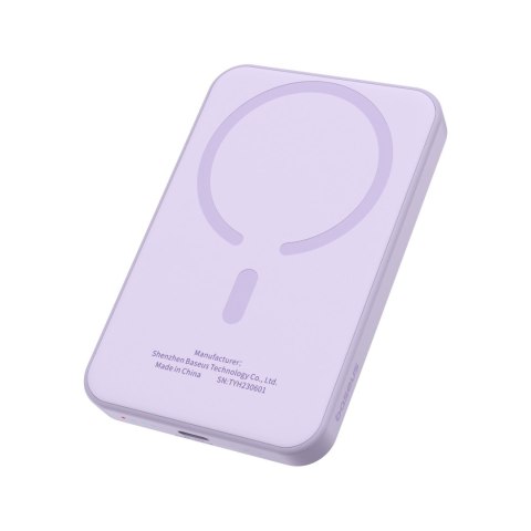 Mini powerbank 5000mAh 20W + kabel USB-C 20V / 3A fioletowy BASEUS Mini powerbank 5000mAh 20W + kabel USB-C 20V / 3A fioletowy BASEUS