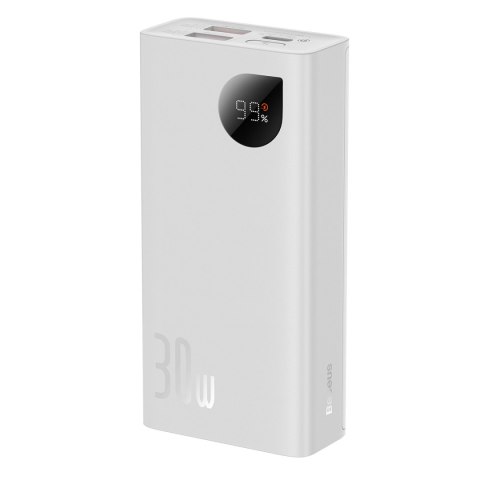 Powerbank Adaman2 10000mAh z wyświetlaczem cyfrowym 2x USB-A / 1x USB-C 30W biały BASEUS Powerbank Adaman2 10000mAh z wyświetlaczem cyfrowym 2x USB-A / 1x USB-C 30W biały BASEUS