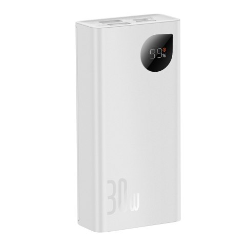Powerbank Adaman2 10000mAh z wyświetlaczem cyfrowym 2x USB-A / 1x USB-C 30W biały BASEUS Powerbank Adaman2 10000mAh z wyświetlaczem cyfrowym 2x USB-A / 1x USB-C 30W biały BASEUS
