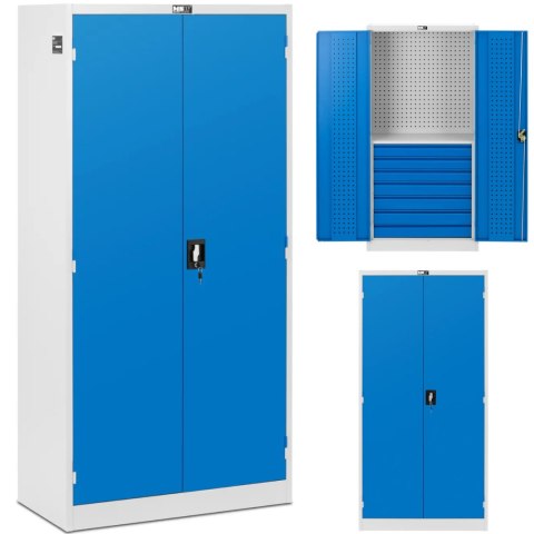 Szafa narzędziowa warsztatowa perforowana 7 szuflad 182 x 92 x 46 cm MSW Szafa narzędziowa warsztatowa perforowana 7 szuflad 182 x 92 x 46 cm MSW