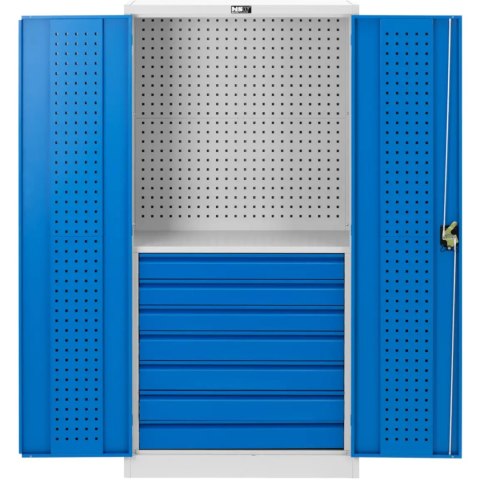 Szafa narzędziowa warsztatowa perforowana 7 szuflad 182 x 92 x 46 cm MSW Szafa narzędziowa warsztatowa perforowana 7 szuflad 182 x 92 x 46 cm MSW