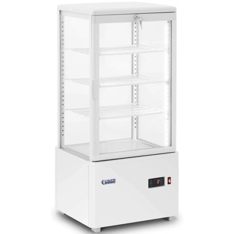 Witryna chłodnicza ekspozycyjna przeszklona 4 poziomy 78 l - biała Royal Catering Witryna chłodnicza ekspozycyjna przeszklona 4 poziomy 78 l - biała Royal Catering