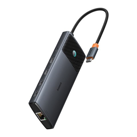 10w1 HUB Adapter USB-C do USB-C PD / 3x USB-A / 2x HDMI / RJ-45 / SD / TF czarny BASEUS 10w1 HUB Adapter USB-C do USB-C PD / 3x USB-A / 2x HDMI / RJ-45 / SD / TF czarny BASEUS