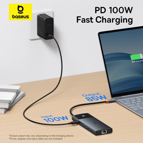 10w1 HUB Adapter USB-C do USB-C PD / 3x USB-A / 2x HDMI / RJ-45 / SD / TF czarny BASEUS 10w1 HUB Adapter USB-C do USB-C PD / 3x USB-A / 2x HDMI / RJ-45 / SD / TF czarny BASEUS