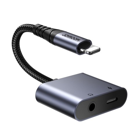 2w1 Adapter przejściówka do iPhone ładowarka + słuchawki Lightning / mini jack 3.5mm czarny JOYROOM 2w1 Adapter przejściówka do iPhone ładowarka + słuchawki Lightning / mini jack 3.5mm czarny JOYROOM