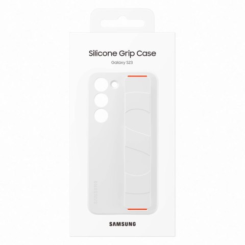 Etui silikonowy pokrowiec z paskiem na rękę Samsung Galaxy S23 Silicone Grip Cover białe SAMSUNG Etui silikonowy pokrowiec z paskiem na rękę Samsung Galaxy S23 Silicone Grip Cover białe SAMSUNG