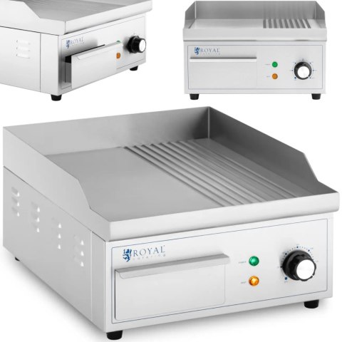 Grill elektryczny płyta grillowa gładka ryflowana 360 x 380 mm 2000 W Royal Catering