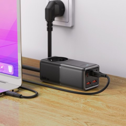 Ładowarka biurkowa stacja ładowania Z2 GaN 75W PD 3x USB-C 2x USB-A czarno-szara ACEFAST Ładowarka biurkowa stacja ładowania Z2 GaN 75W PD 3x USB-C 2x USB-A czarno-szara ACEFAST