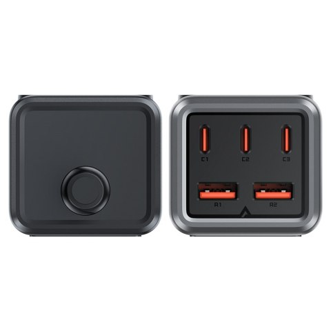 Ładowarka biurkowa stacja ładowania Z2 GaN 75W PD 3x USB-C 2x USB-A czarno-szara ACEFAST Ładowarka biurkowa stacja ładowania Z2 GaN 75W PD 3x USB-C 2x USB-A czarno-szara ACEFAST