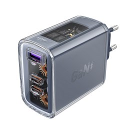 Ładowarka sieciowa GaN 65W 3 porty 1x USB 2x USB-C szara ACEFAST