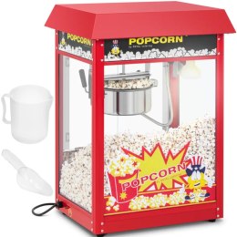 Maszyna urządzenie do prażenia popcornu retro TEFLON 1600 W 5-6 kg/h - czerwona Royal Catering