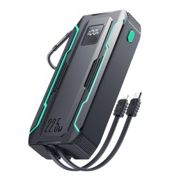 Powerbank turystyczny Outdoor latarka SOS z kablami USB-C / Lightning 20000mA czarny JOYROOM