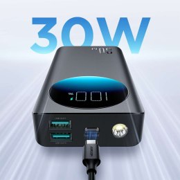 Powerbank z latarką 30W 20000mAh + kabel USB-A - USB-C 25cm czarny JOYROOM