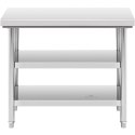 Stół blat roboczy centralny stalowy 2 półki 100 x 60 cm do 600 kg Royal Catering