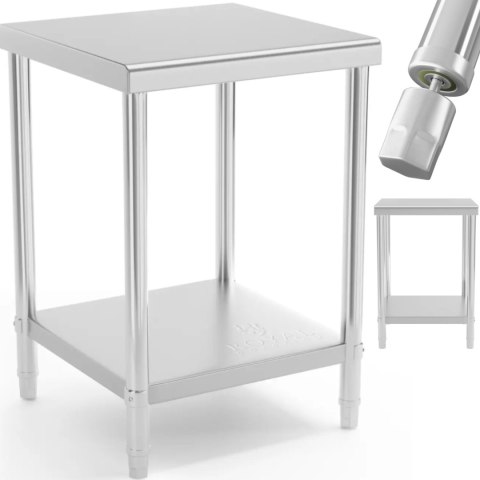 Stół blat roboczy centralny stalowy z półką 60 x 60 cm Royal Catering Stół blat roboczy centralny stalowy z półką 60 x 60 cm Royal Catering