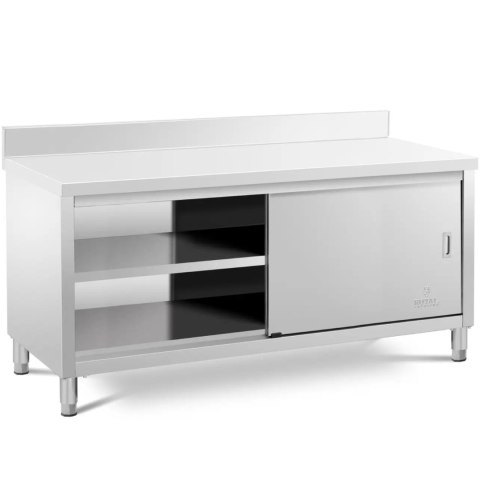 Stół blat roboczy centralny z szafką rantem drzwi suwane 180 x 70 x 97 cm Royal Catering Stół blat roboczy centralny z szafką rantem drzwi suwane 180 x 70 x 97 cm Royal Catering