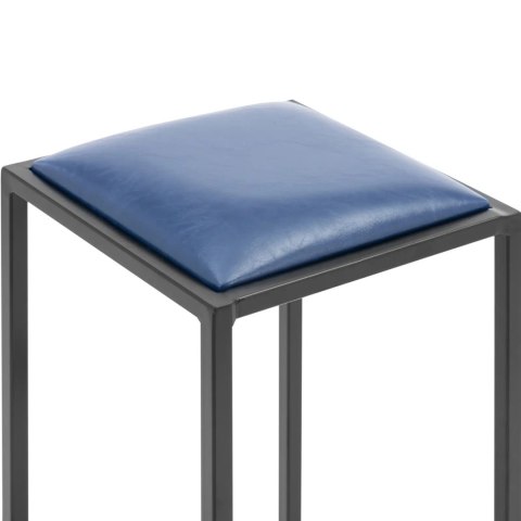 Stołek barowy hoker metalowy loft z tapicerką czarno niebieski - 2 szt. Royal Catering Stołek barowy hoker metalowy loft z tapicerką czarno niebieski - 2 szt. Royal Catering