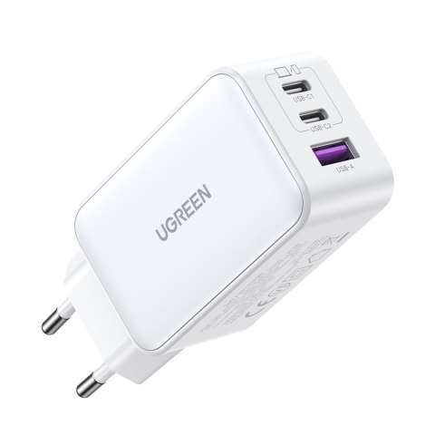 Szybka ładowarka sieciowa GaN 65W USB-A / 2x USB-C biała UGREEN Szybka ładowarka sieciowa GaN 65W USB-A / 2x USB-C biała UGREEN