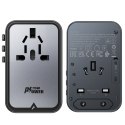 Uniwersalna ładowarka podróżna GaN 2x USB-A 3x USB-C wtyczki UK EU USA AUS czarna ACEFAST