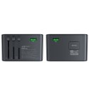 Uniwersalna ładowarka podróżna GaN 2x USB-A 3x USB-C wtyczki UK EU USA AUS czarna ACEFAST